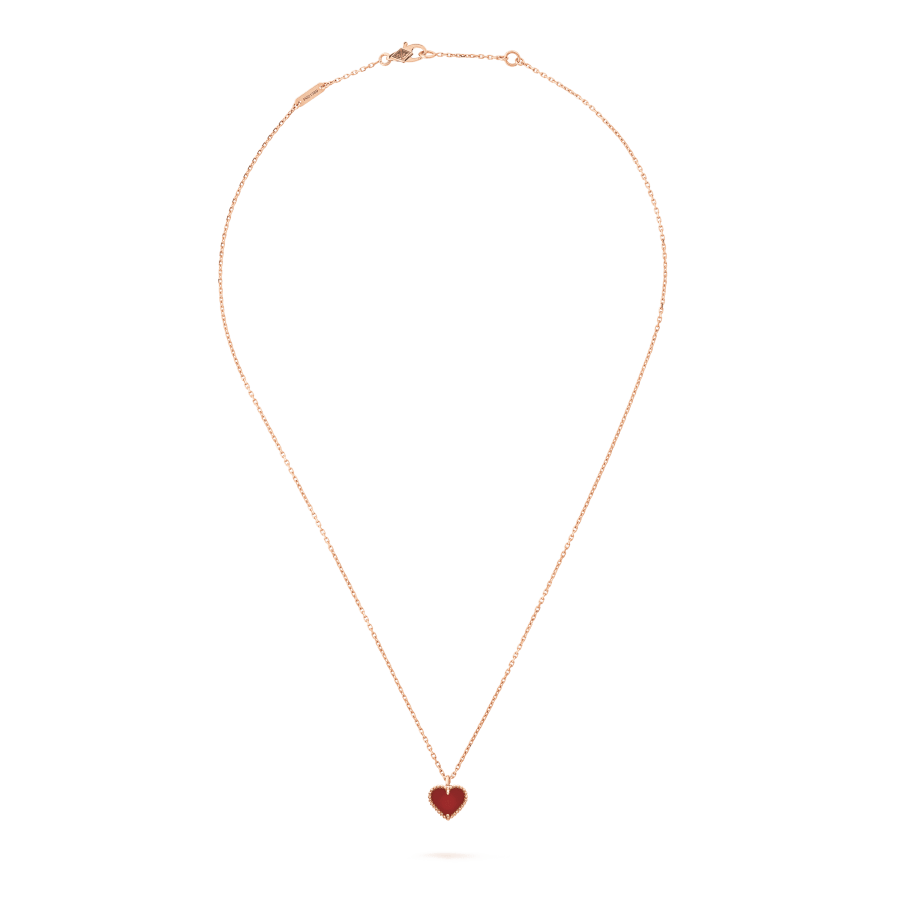 [ORA]SWEET CLOVER CARNELIAN HEART NECKLACE