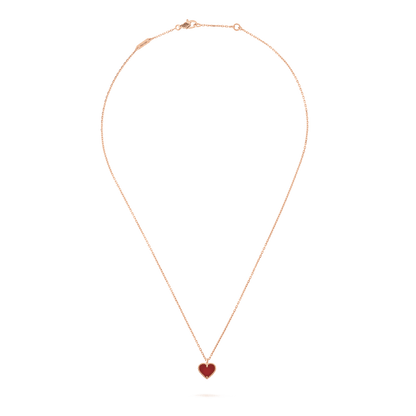 [ORA]SWEET CLOVER CARNELIAN HEART NECKLACE