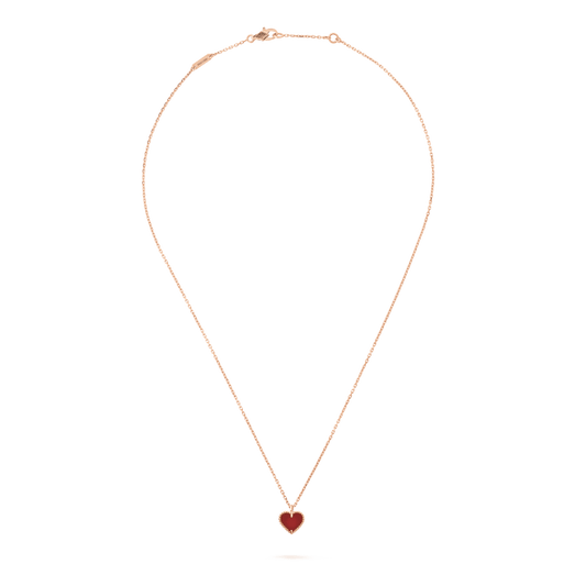 [ORA]SWEET CLOVER CARNELIAN HEART NECKLACE