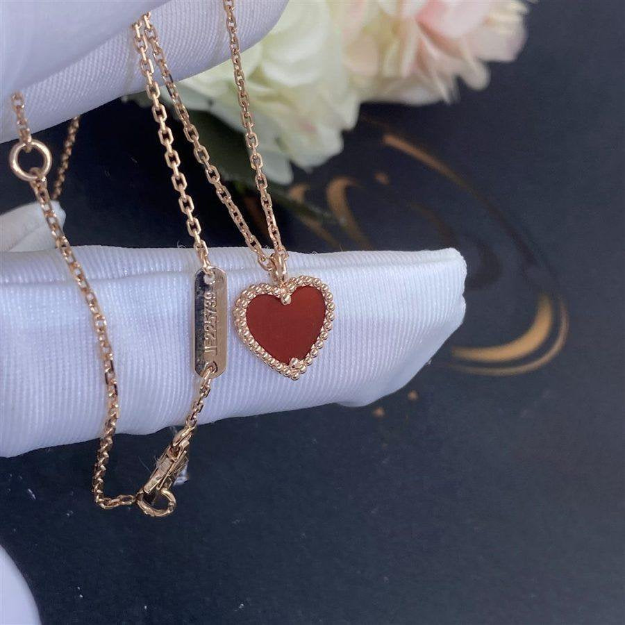 [ORA]SWEET CLOVER CARNELIAN HEART NECKLACE