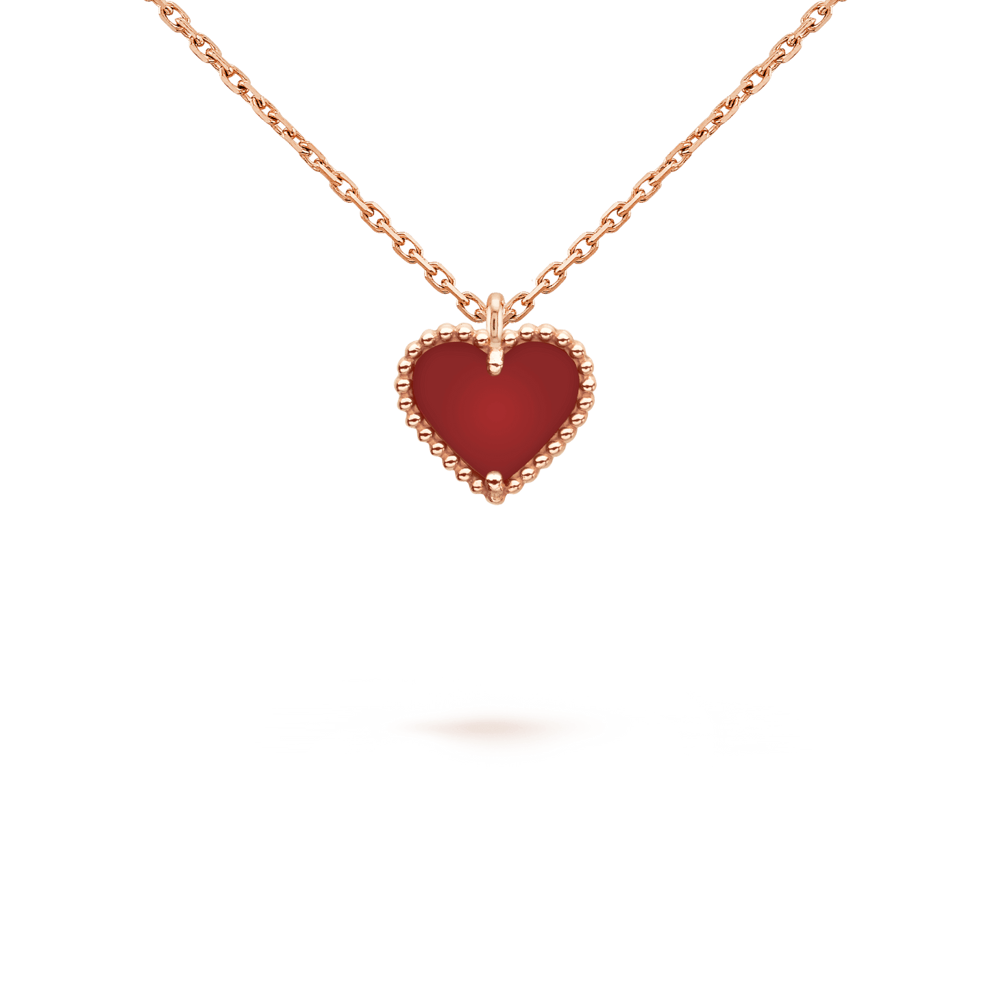 [ORA]SWEET CLOVER CARNELIAN HEART NECKLACE