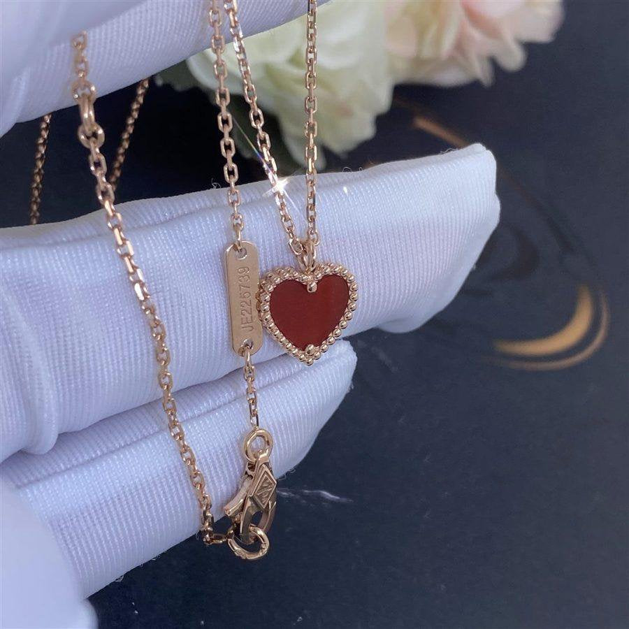 [ORA]SWEET CLOVER CARNELIAN HEART NECKLACE