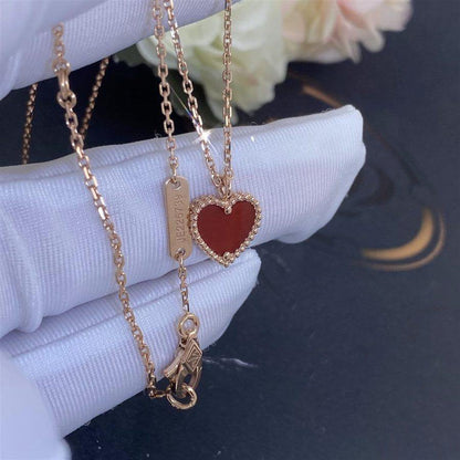 [ORA]SWEET CLOVER CARNELIAN HEART NECKLACE