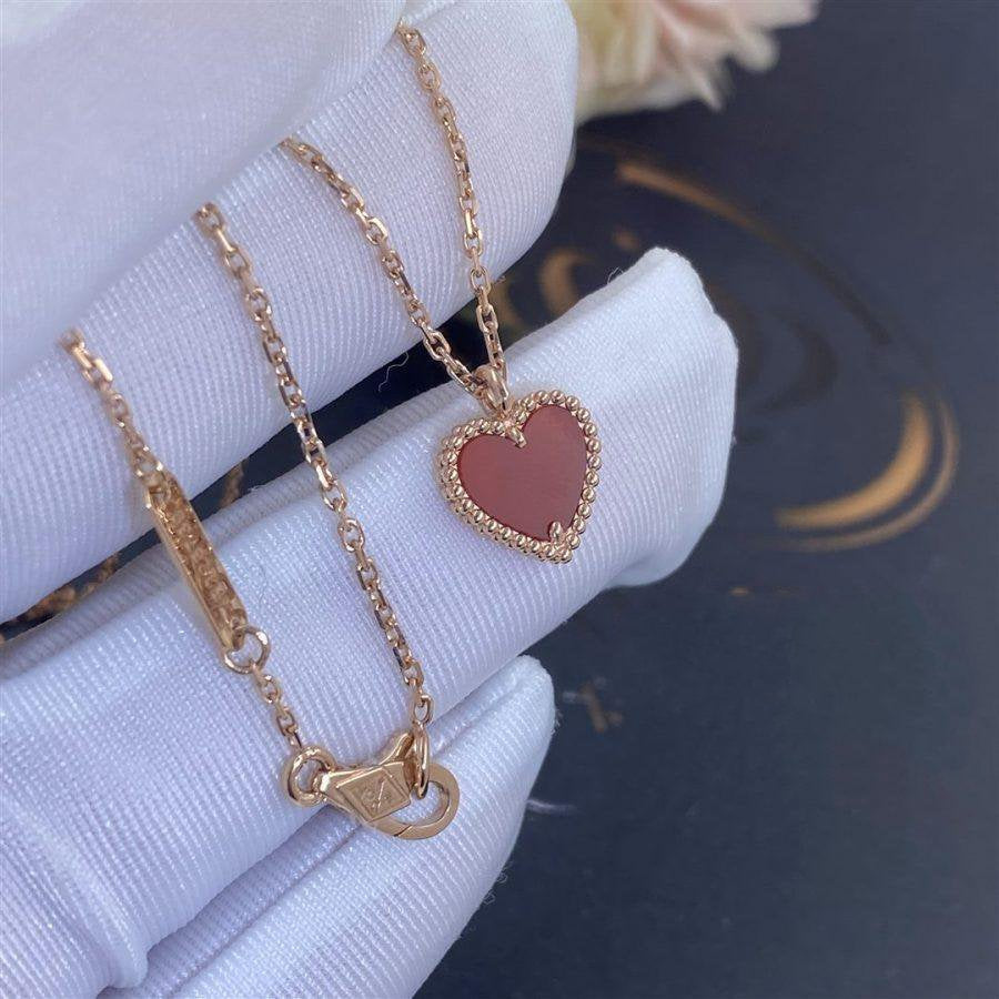 [ORA]SWEET CLOVER CARNELIAN HEART NECKLACE