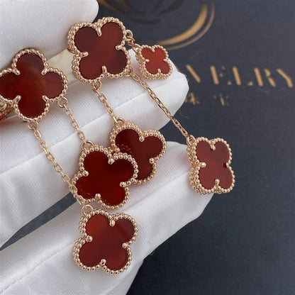 [ORA]CLOVER EARRINGS CARNELIAN 4 MOTIFS PINK GOLD