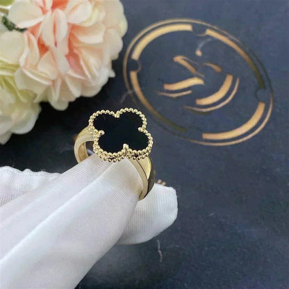 [ORA]CLOVER ONYX RING