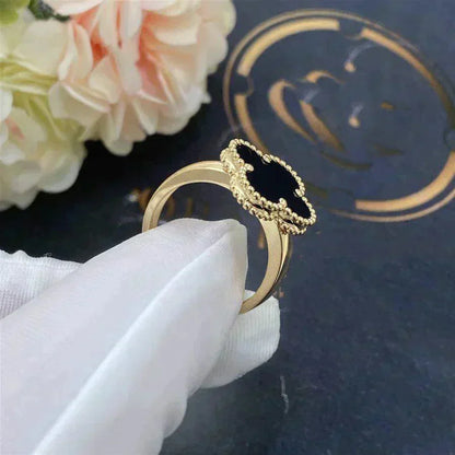 [ORA]CLOVER ONYX RING