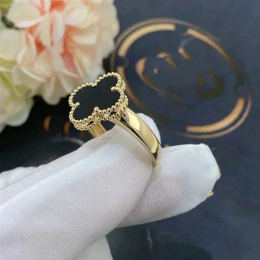 [ORA]CLOVER ONYX RING