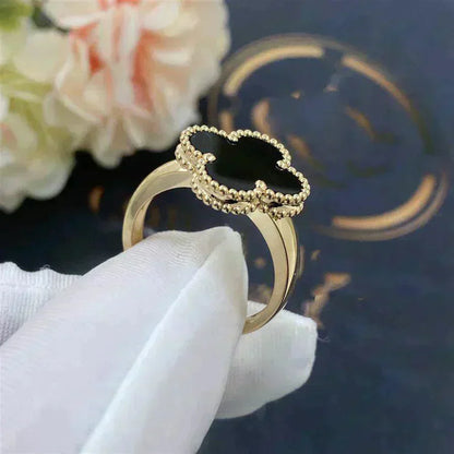 [ORA]CLOVER ONYX RING