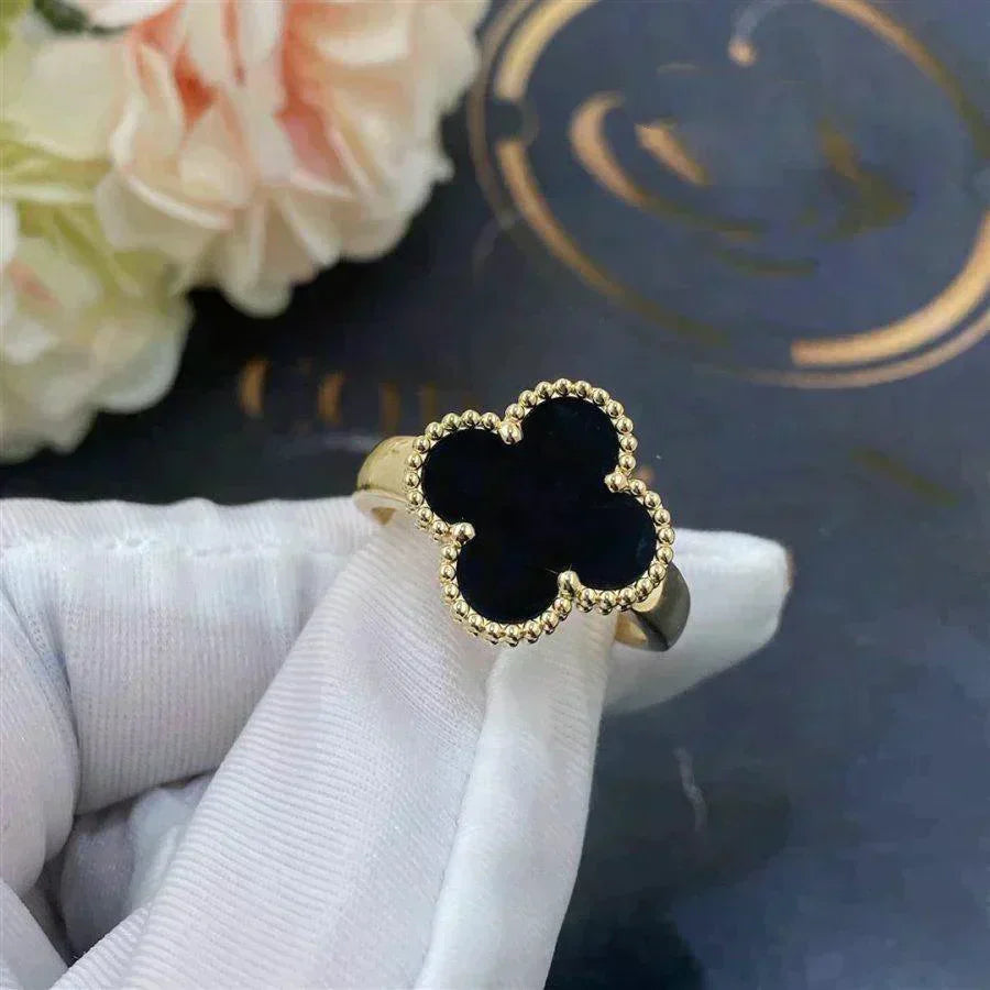 [ORA]CLOVER ONYX RING