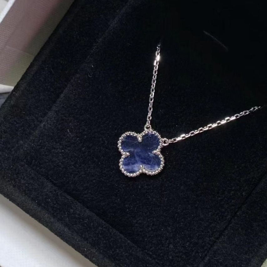 [ORA]CLOVER 15MM PIETERSITE NECKLACE SILVER