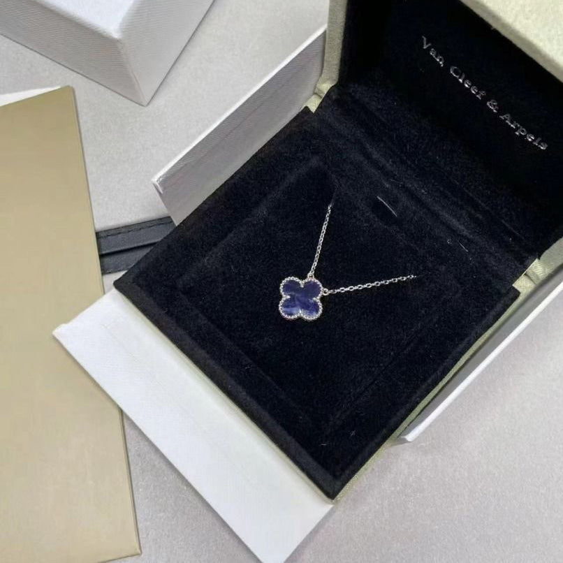 [ORA]CLOVER 15MM PIETERSITE NECKLACE SILVER