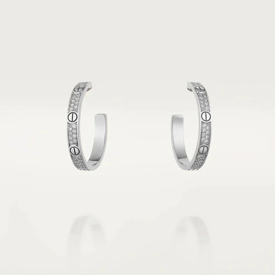 [ORA]LOVE DIAMOND SILVER HOOP EARRINGS