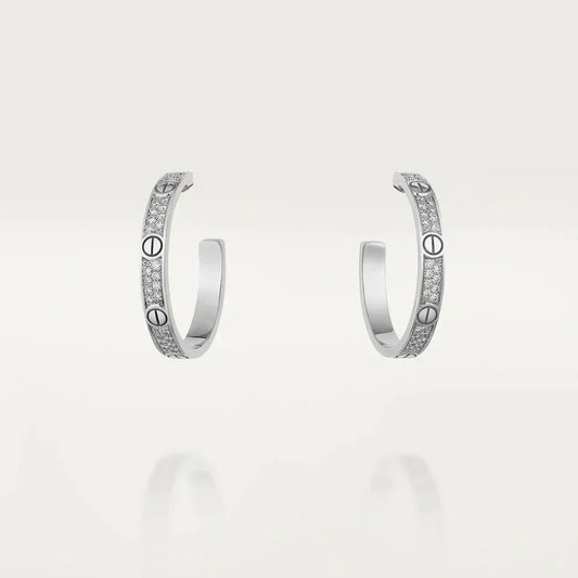 [ORA]LOVE DIAMOND SILVER HOOP EARRINGS