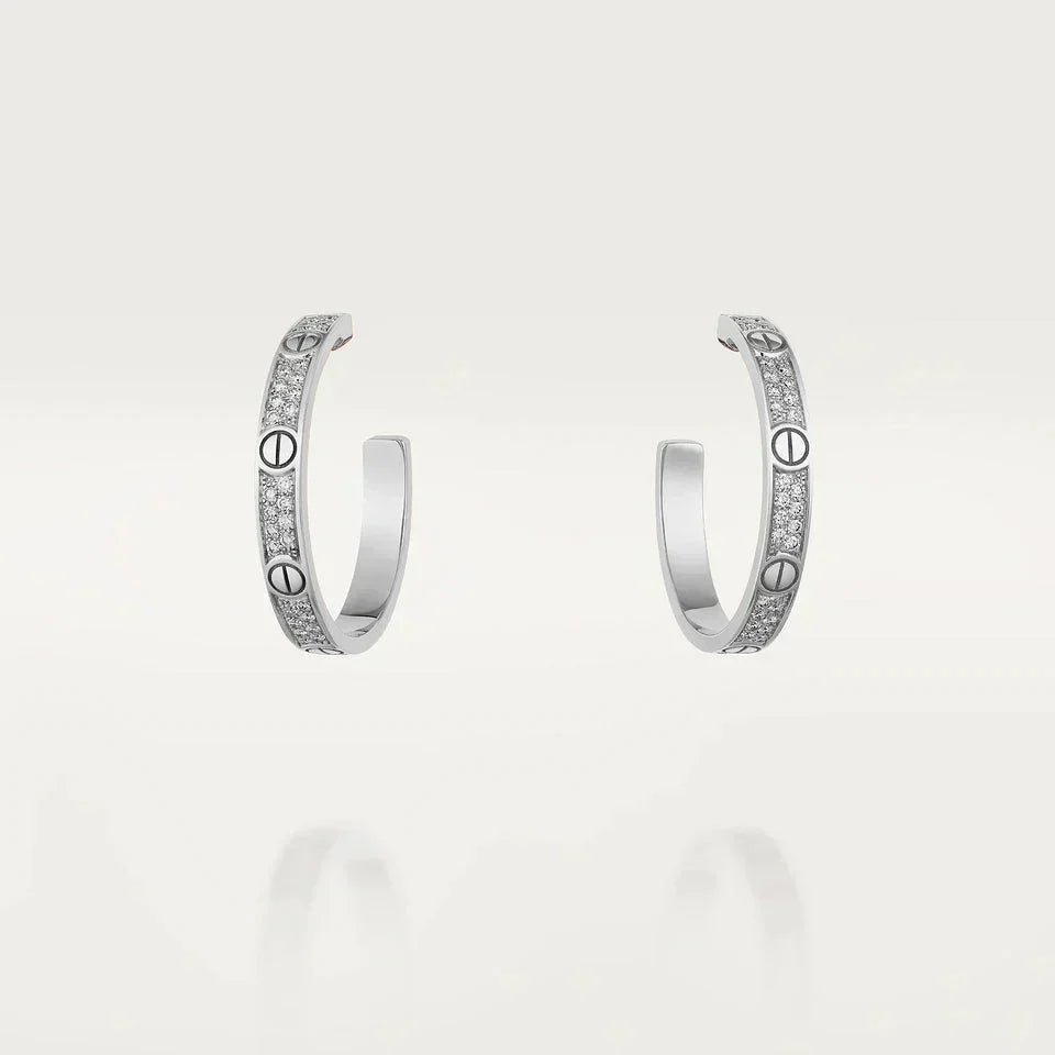 [ORA]LOVE DIAMOND SILVER HOOP EARRINGS