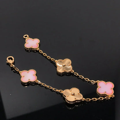 [ORA] CLOVER 5 MOTIFS  PINK MOP BRACELET COLLECTION