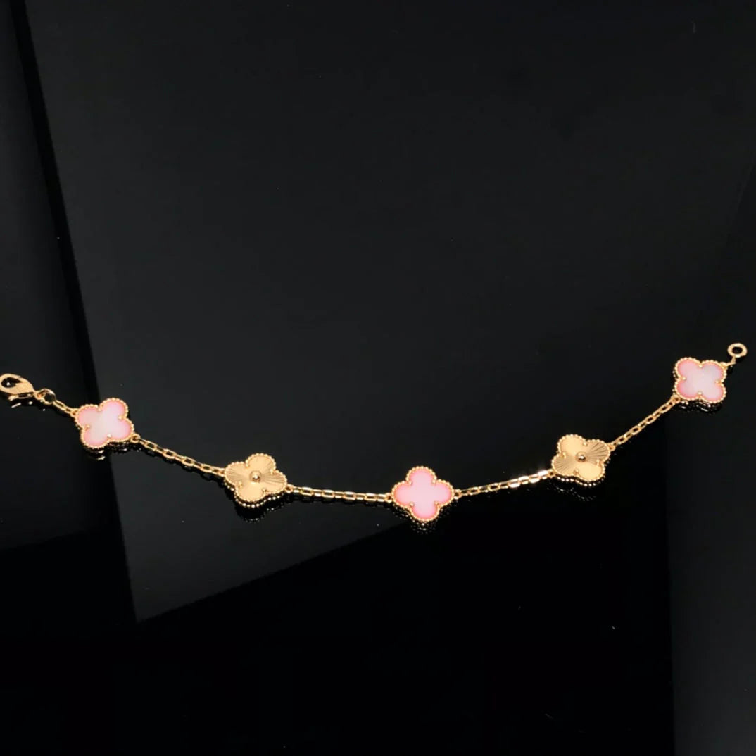 [ORA] CLOVER 5 MOTIFS  PINK MOP BRACELET COLLECTION