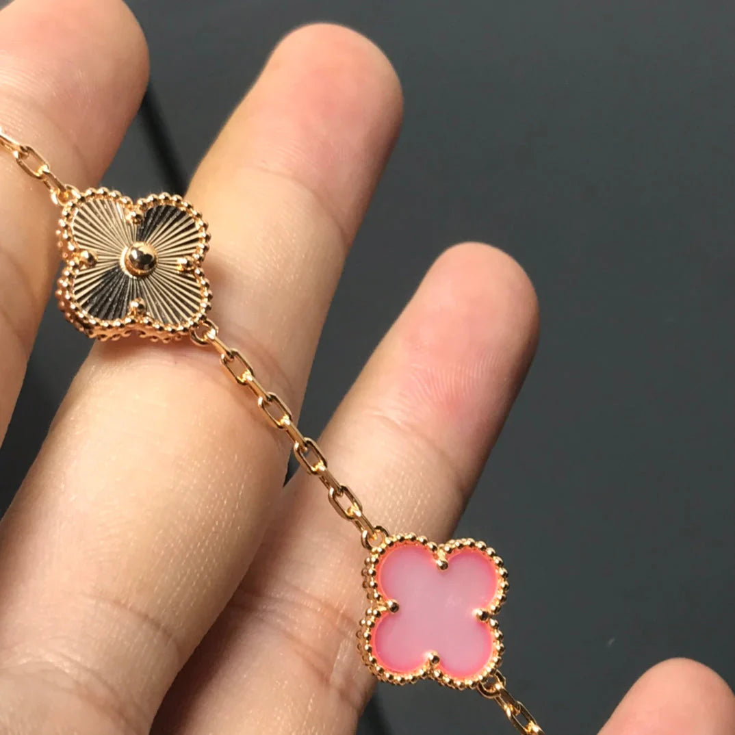 [ORA] CLOVER 5 MOTIFS  PINK MOP BRACELET COLLECTION