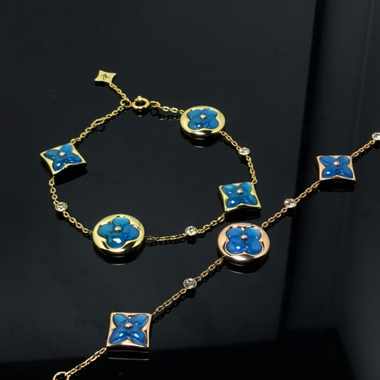 [ORA]STAR AND SUN 4 MOTIF BLUE BRACELET