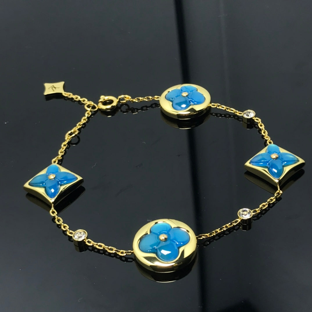 [ORA]STAR AND SUN 4 MOTIF BLUE BRACELET