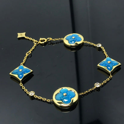 [ORA]STAR AND SUN 4 MOTIF BLUE BRACELET
