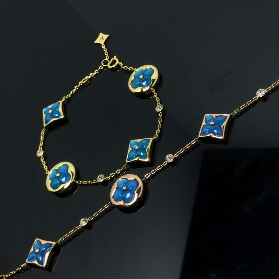 [ORA]STAR AND SUN 4 MOTIF BLUE BRACELET