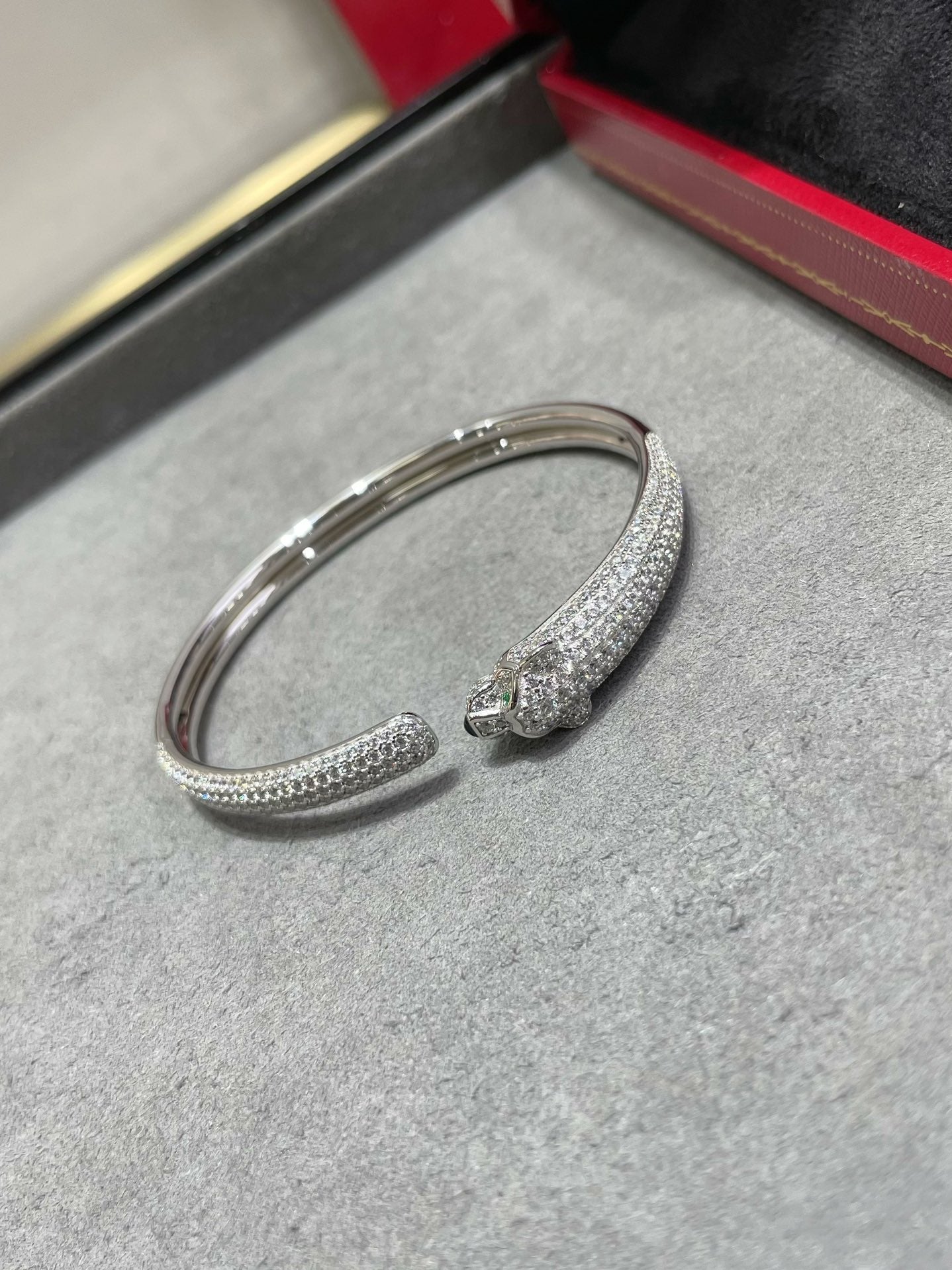 [ORA]PANTHERE FULL DIAMOND OPEN BRACELET