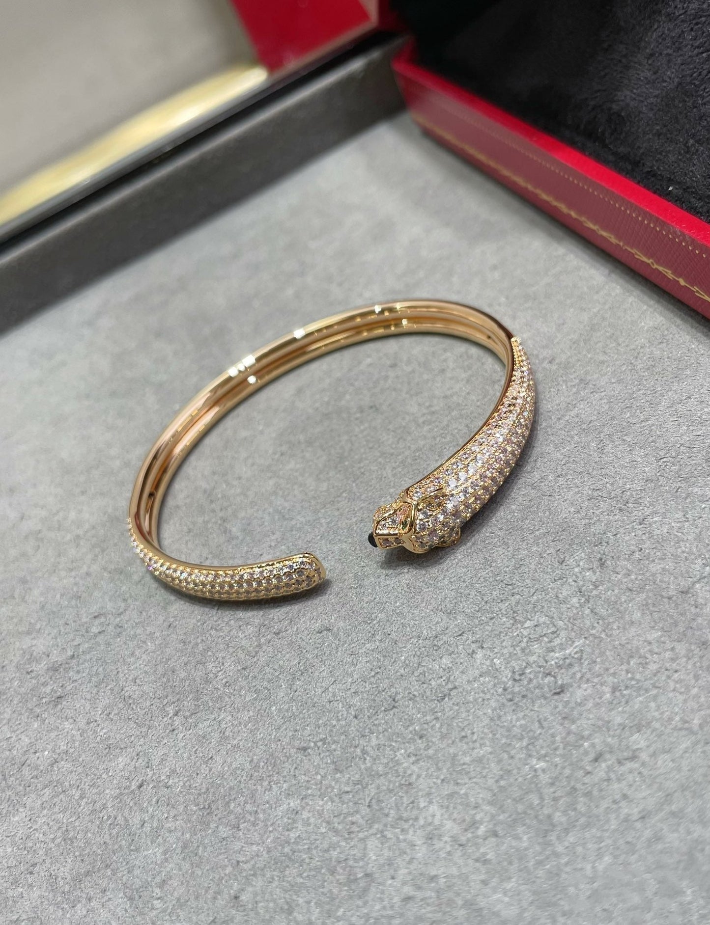 [ORA]PANTHERE FULL DIAMOND OPEN BRACELET