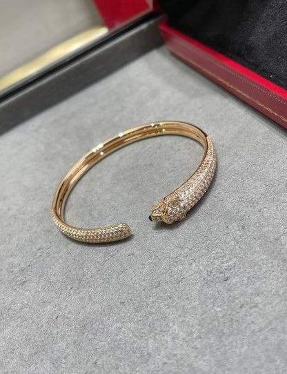 [ORA]PANTHERE FULL DIAMOND OPEN BRACELET