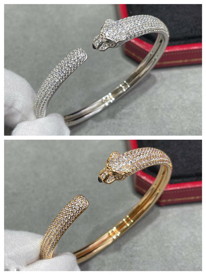 [ORA]PANTHERE FULL DIAMOND OPEN BRACELET