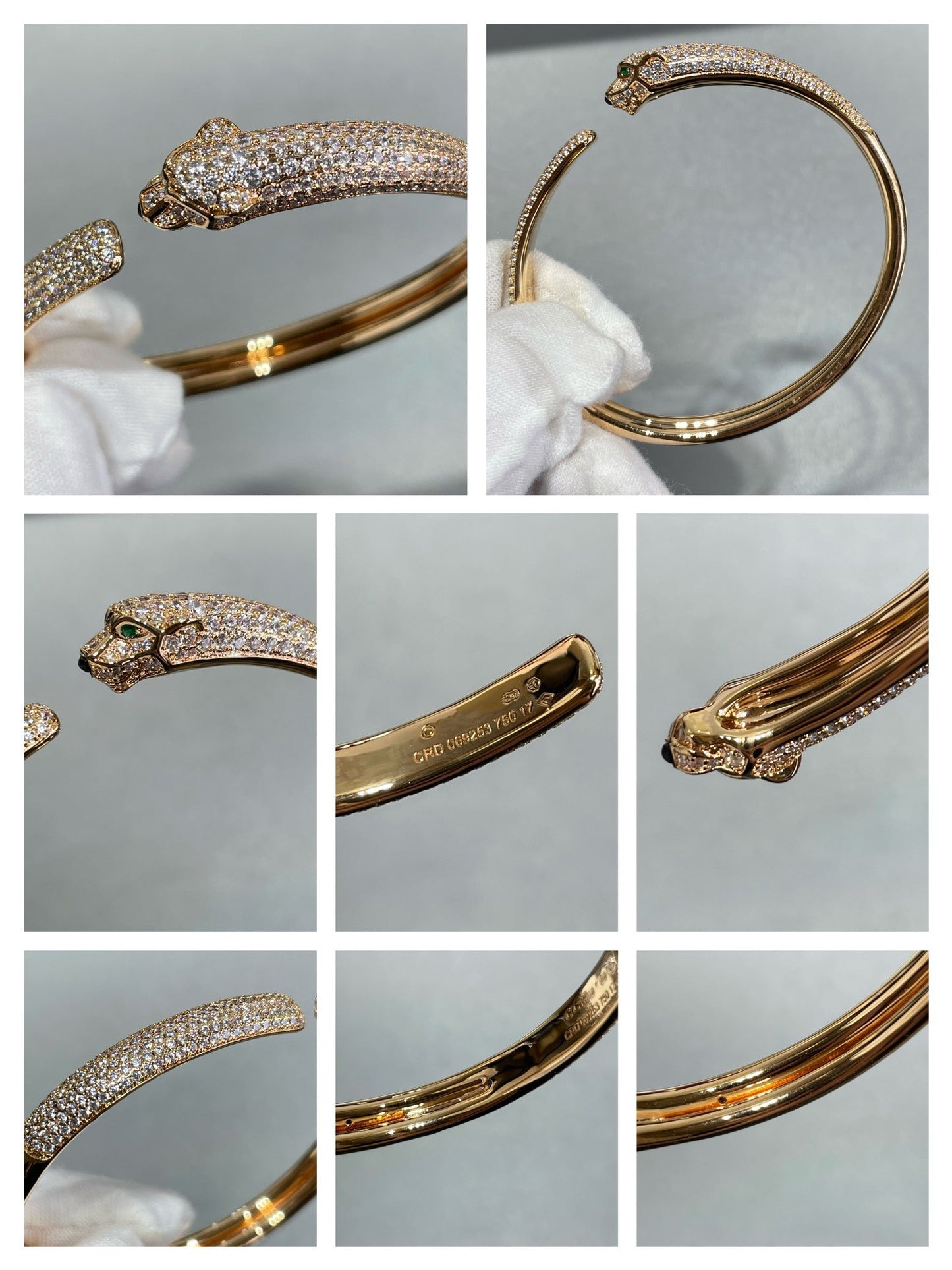 [ORA]PANTHERE FULL DIAMOND OPEN BRACELET