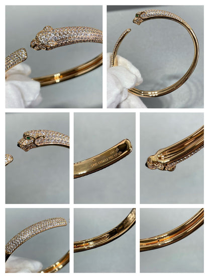 [ORA]PANTHERE FULL DIAMOND OPEN BRACELET