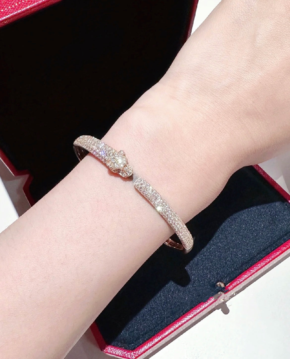 [ORA]PANTHERE FULL DIAMOND OPEN BRACELET