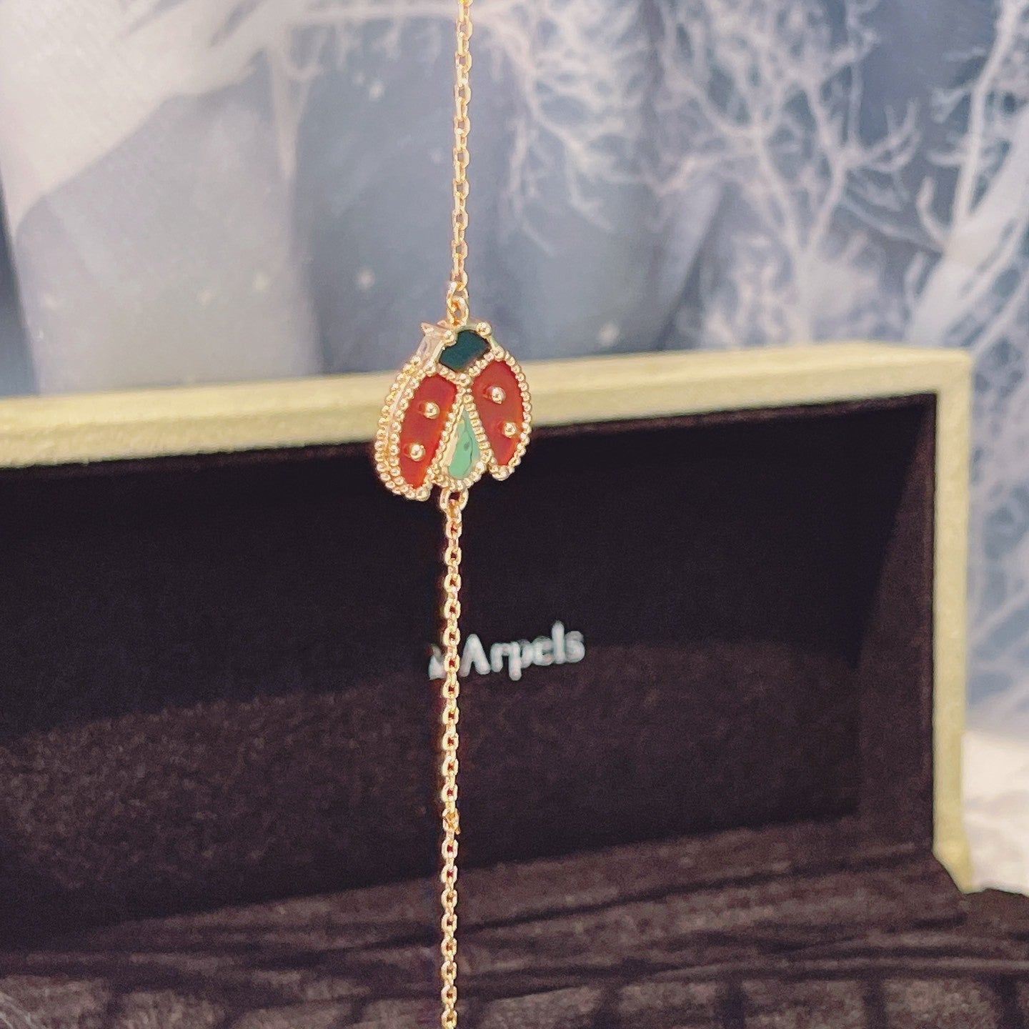 [ORA]LUCKY SPRING 1 MOTIF PINK GOLD BRACELET