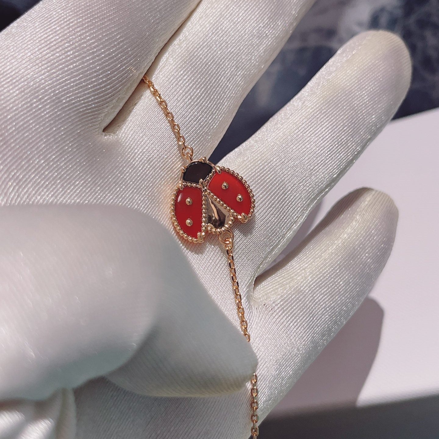 [ORA]LUCKY SPRING 1 MOTIF PINK GOLD BRACELET