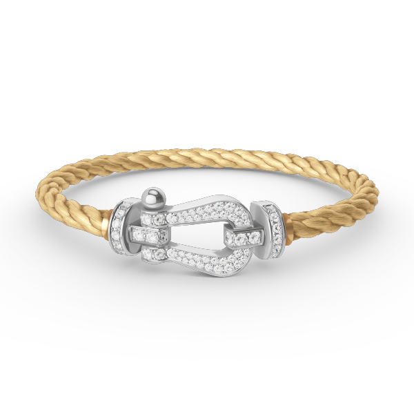 [ORA]FORCE LARGE HORSESHOE FULL DIAMOND BRACELET SILVER