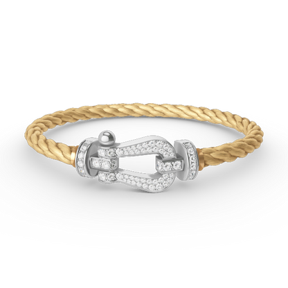 [ORA]FORCE LARGE HORSESHOE FULL DIAMOND BRACELET SILVER