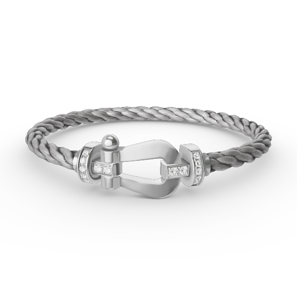 [ORA]FORCE LARGE HORSESHOE HALF DIAMOND BRACELET SILVER