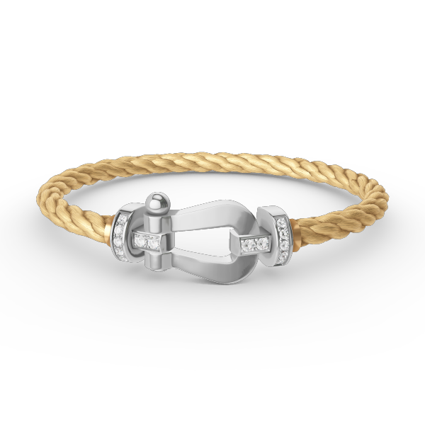 [ORA]FORCE LARGE HORSESHOE HALF DIAMOND BRACELET SILVER