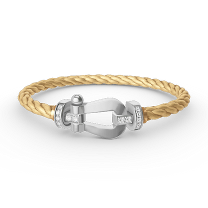 [ORA]FORCE LARGE HORSESHOE HALF DIAMOND BRACELET SILVER