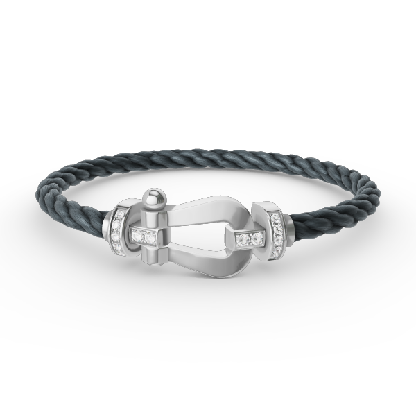 [ORA]FORCE LARGE HORSESHOE HALF DIAMOND BRACELET SILVER