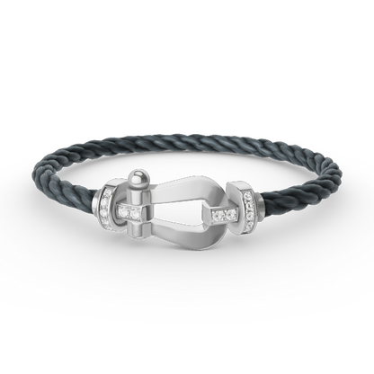 [ORA]FORCE LARGE HORSESHOE HALF DIAMOND BRACELET SILVER