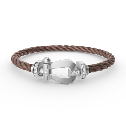 [ORA]FORCE LARGE HORSESHOE HALF DIAMOND BRACELET SILVER