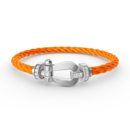 [ORA]FORCE LARGE HORSESHOE HALF DIAMOND BRACELET SILVER