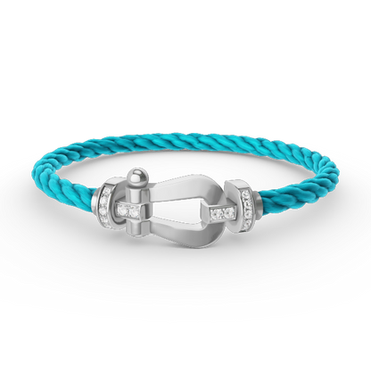 [ORA]FORCE LARGE HORSESHOE HALF DIAMOND BRACELET SILVER