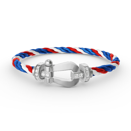 [ORA]FORCE LARGE HORSESHOE HALF DIAMOND BRACELET SILVER