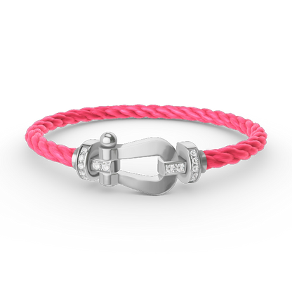 [ORA]FORCE LARGE HORSESHOE HALF DIAMOND BRACELET SILVER