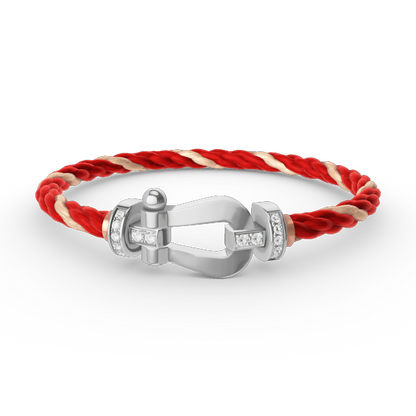 [ORA]FORCE LARGE HORSESHOE HALF DIAMOND BRACELET SILVER