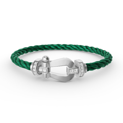 [ORA]FORCE LARGE HORSESHOE HALF DIAMOND BRACELET SILVER