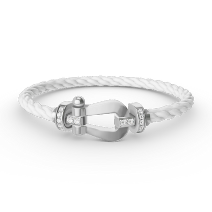 [ORA]FORCE LARGE HORSESHOE HALF DIAMOND BRACELET SILVER